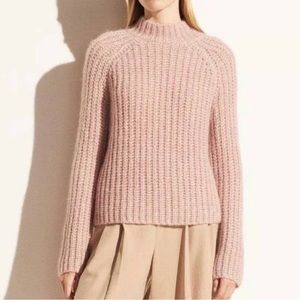 Vince Sweater Pink Raglansleeve Marled Wool Alpaca